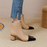 Nadia Cap Toe Nude Ankle Boots newgew